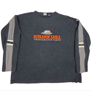 Harley Davidson Screamin Eagle Heavyweight Shirt Lightweight Sweatshirt XL Black